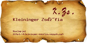 Kleininger Zsófia névjegykártya